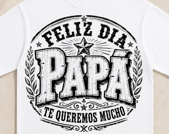Feliz Dia Papa Te Queremos Mucho PNG, design spagnolo per la festa del papà, citazione di apprezzamento per il papà latino, download digitale sull'amore familiare