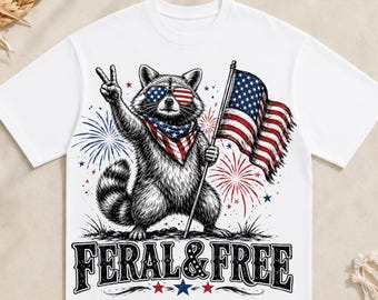 Procione selvatico e libero png, Divertente Memorial Day png, Meme estivo ragazza selvatica americana png, Regalo per il Memorial Day