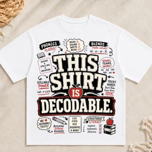 Dit shirt is decodeerbaar Leraar gestructureerd lezen, png: fonisch docent leesleraar png geletterdheidscoach (digitale download)