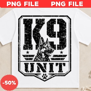 K9 Einheit PNG: Polizeihund Handführer Polizei K-9 Offizier Unterstützung dünne blaue Linie png Schablone Design (Digitaler Download)