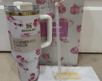 Stanley x Love Shack Fancy 40oz Tumbler Beaux White Floral Quencher H2.0