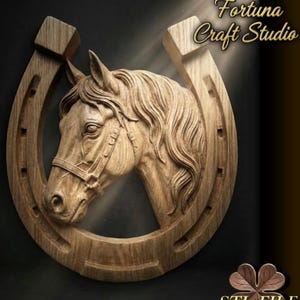 Horseshoe 3D Relief – STL File for CNC & 3D Printing. Whimsical Animal Wall Art.