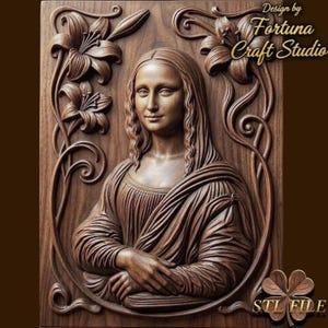 Mona Lisa 3D Relief – STL File for CNC & 3D Printing. Classic Wall Art.