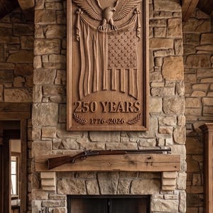 USA 250th Anniversary 3D Relief – STL File for CNC & 3D Printing. Eagle and Flag Wall Art. image 5