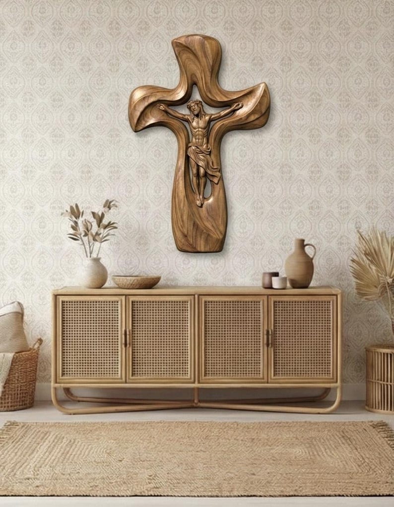 Jesus Cross 3D Relief – STL File for CNC & 3D Printing. Religious Wall ...