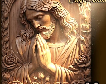 Jesus 3D Relief – STL File for CNC & 3D Printing. Religious Wall Art