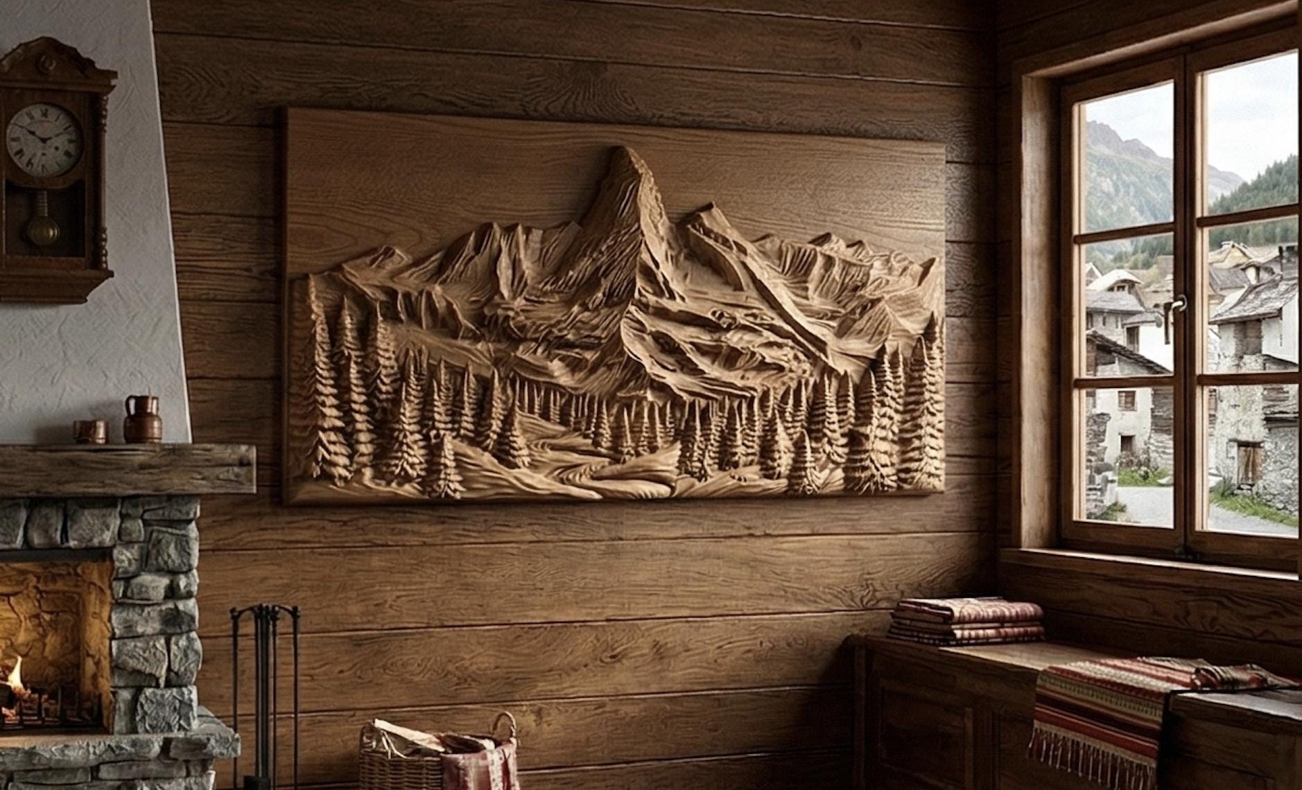 Matterhorn 3D Relief – STL File for CNC & 3D Printing. Mountain Wall ...