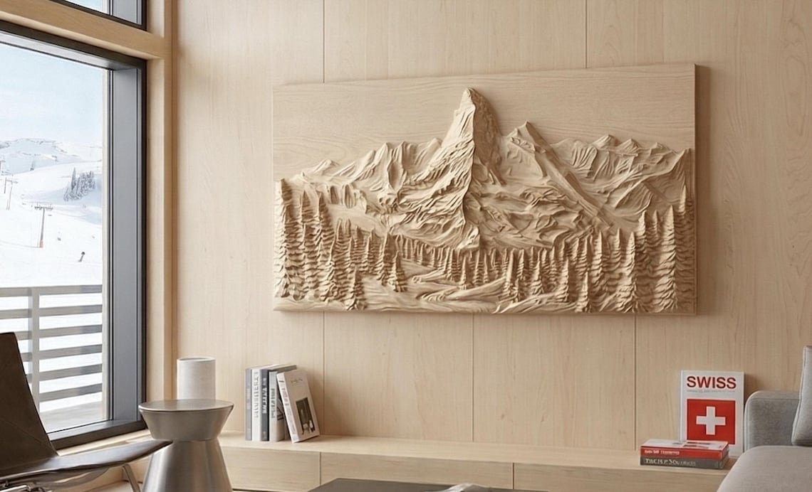 Matterhorn 3D Relief – STL File for CNC & 3D Printing. Mountain Wall ...