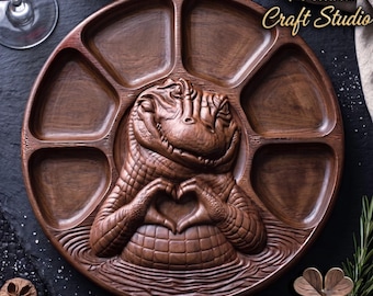 Crocodile Charcuterie Board – STL File for CNC & 3D Printing. Animal Serving Platter 3D Model