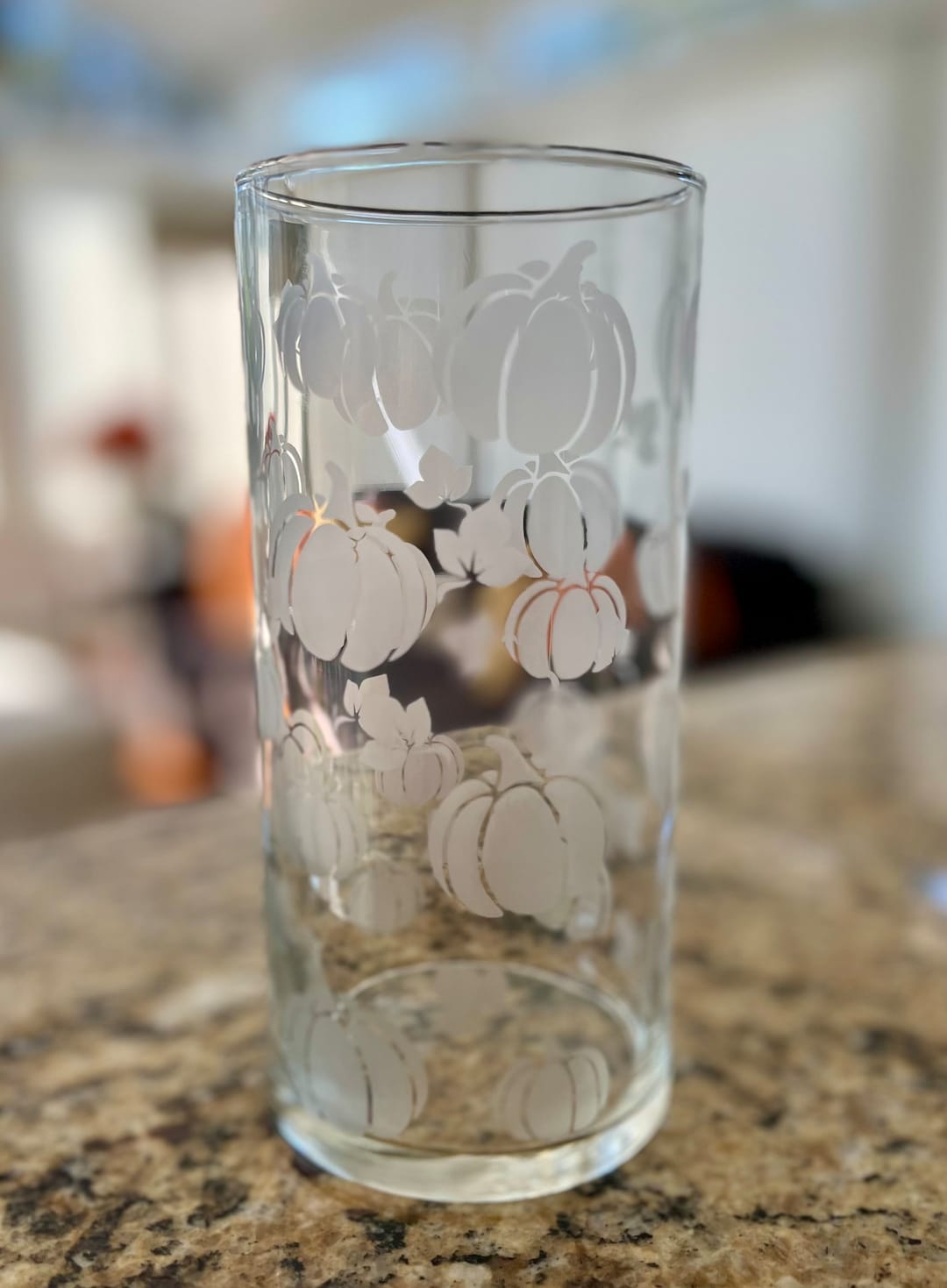 Frosted Glass Pumpkin Vase Candle Holder Fill With Fall Etsy