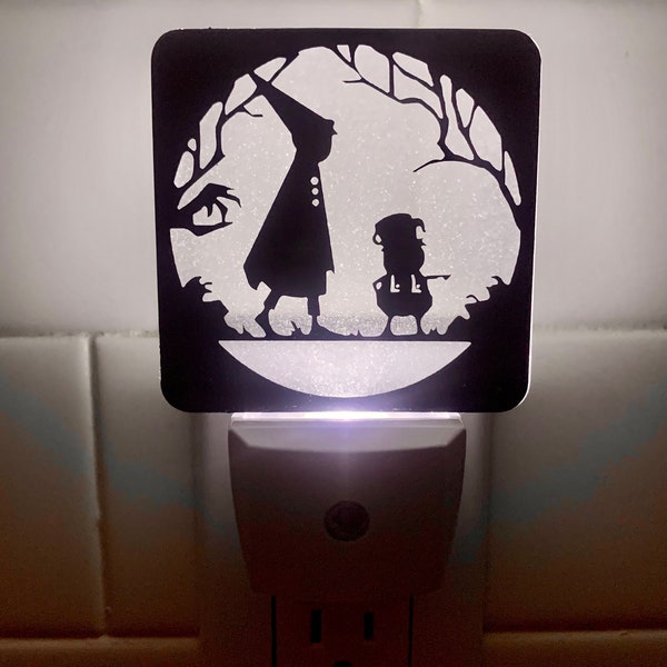 Over the Garden Wall Silhouette Plug-in LED Night Light w/Dusk-Dawn Sensor, Kids Bedroom Night Light, Hall Night Light, etc