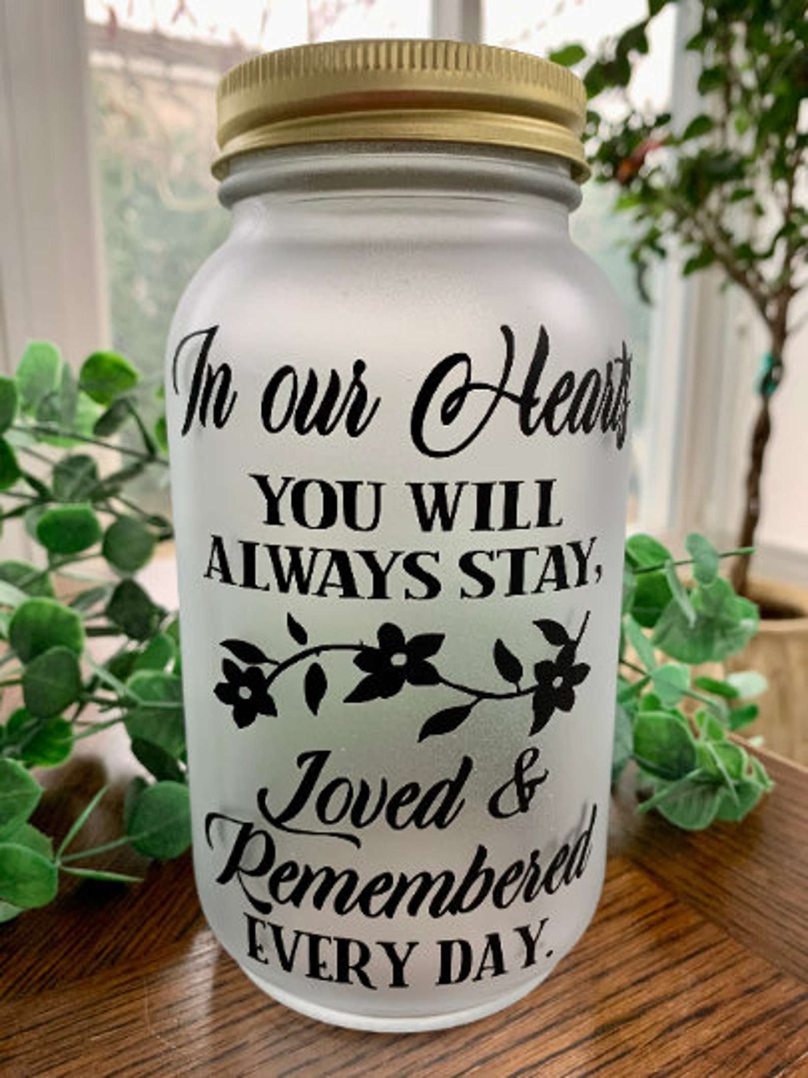 Memorial for a Loved One Grave Memorial Mason Jar With Etsy