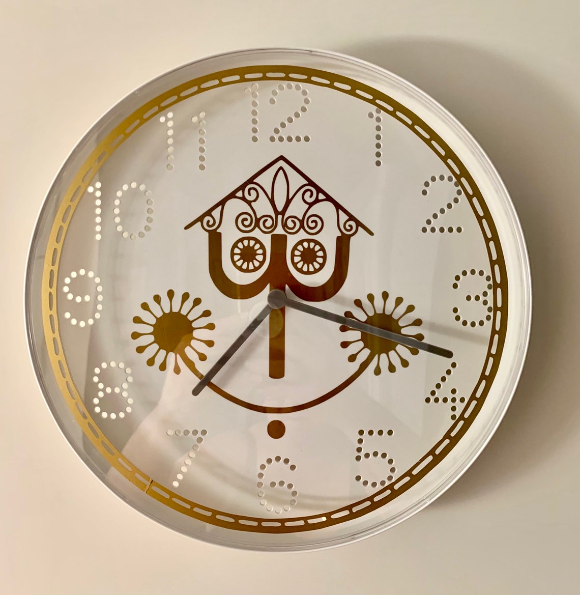 SMALL WORLD CLOCK light weight white silent wall clock. Disney Etsy