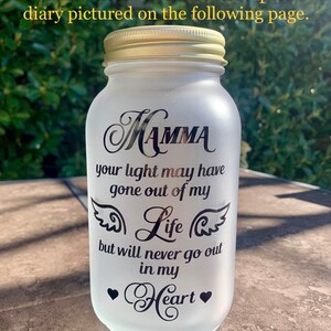 Cemetery/grave/garden Memorial Mason Jar Light W/ Hanger Bereavement, Sympathy Gift, I Pledge to ...