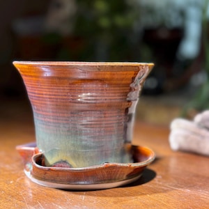 Maceta, Cerámica torneada, Cerámica, Esmalte personalizado, Única, Hecho a mano, Artesanal