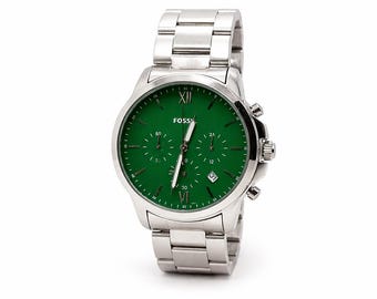 Used   Green Dial Men's Stainless Steel Watch - Chronograph Style