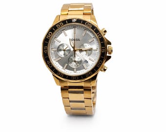 Montre chronographe pour homme d'occasion en or - Acier inoxydable, affichage de la date