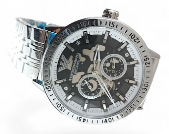 Used     Meccanico Skeleton Dial Men’s Watch – Luxury Stainless Steel Automatic Style Watch