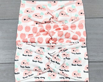 Wide Neuro Nurse Brain Headbands with Buttons