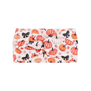 Wide Fall Pumpkin Bow Headband for Women, Cute Coquette Style Hair Accessory