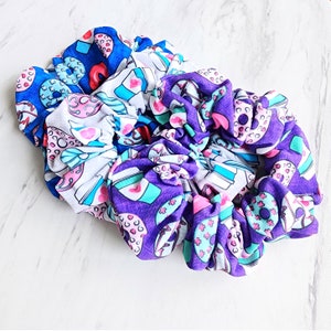 Medical Print Nurse Scrunchie, Valentine&#39;s Day Hair Bands, Graduation Gift for Nurses, Fun Novelty Ponytail Holder