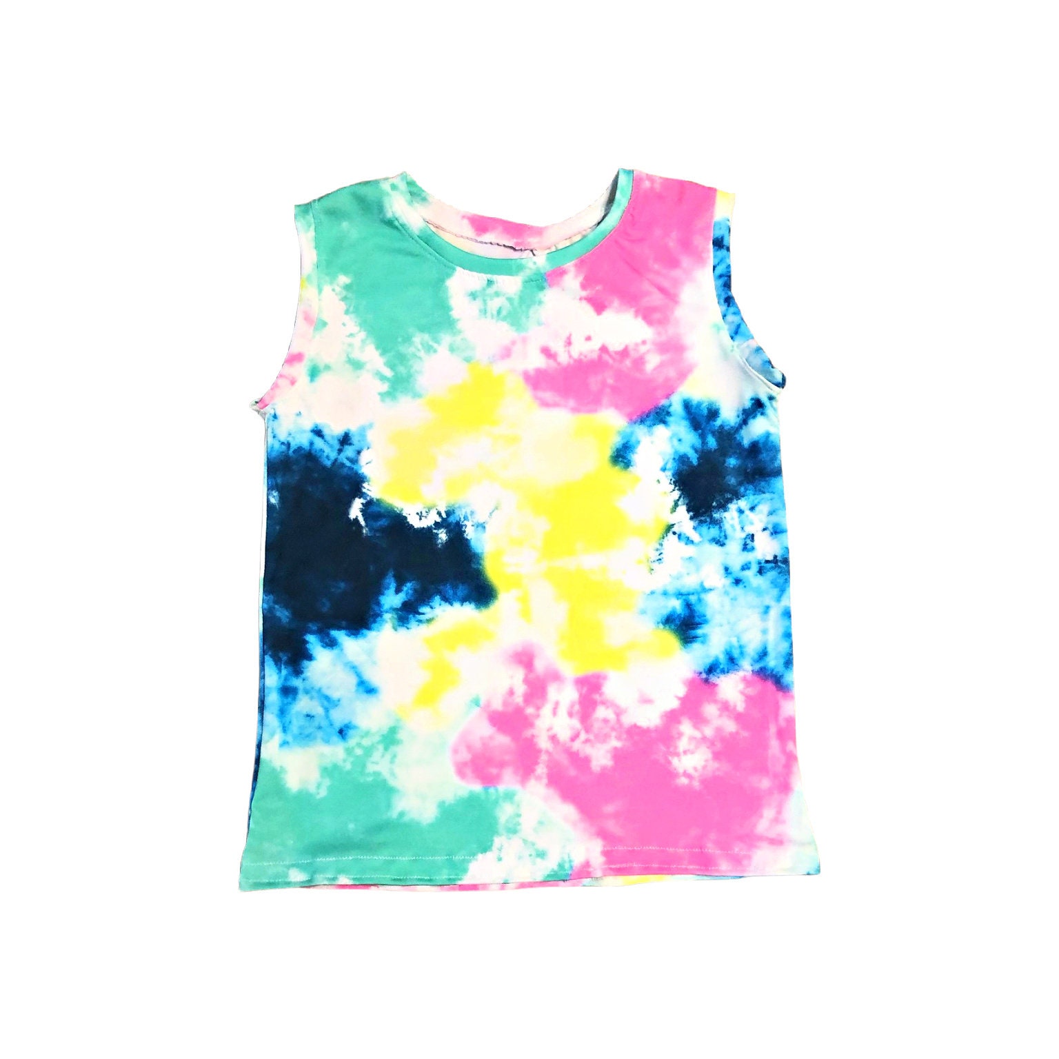 Child's Tie Dye Tank Top Rainbow Colors Summer Shirt | Etsy