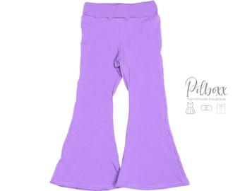 Solid Color Cotton Flare Leggings for Girls, Back to School, Gymnastic Clothes, Yoga Waistband