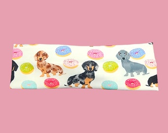 Dog Headband for Women, Dachshund Headband, Funny Animals, Doxie Mom, Gift for Dog Lover, Donut Lover