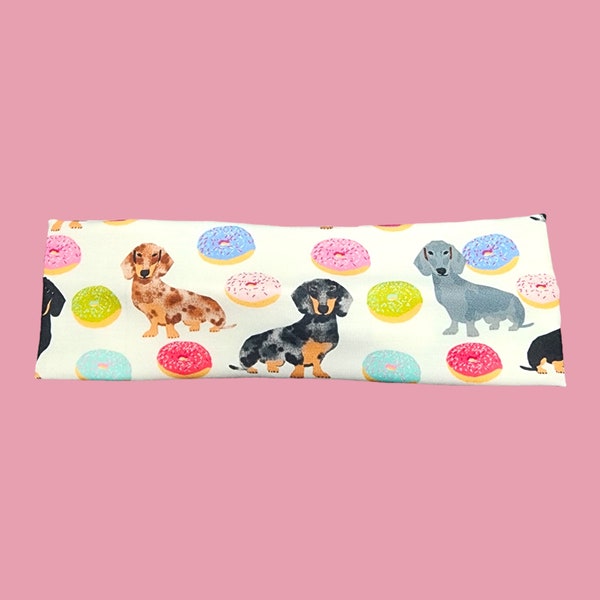 Dog Headband for Women, Dachshund Headband, Funny Animals, Doxie Mom, Gift for Dog Lover, Donut Lover