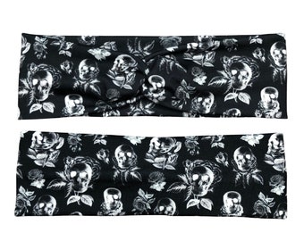 Skulls and Roses Headband for Women, Festive Halloween Hair Accessory, Skeleton Bones Headband, Gift for Her