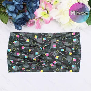 Wide Retro Design Headband for Women, Gray Hair Band with Front Twist or Flat, 80s 90s Party, Hair Accessory, Fitness Headband for Workouts