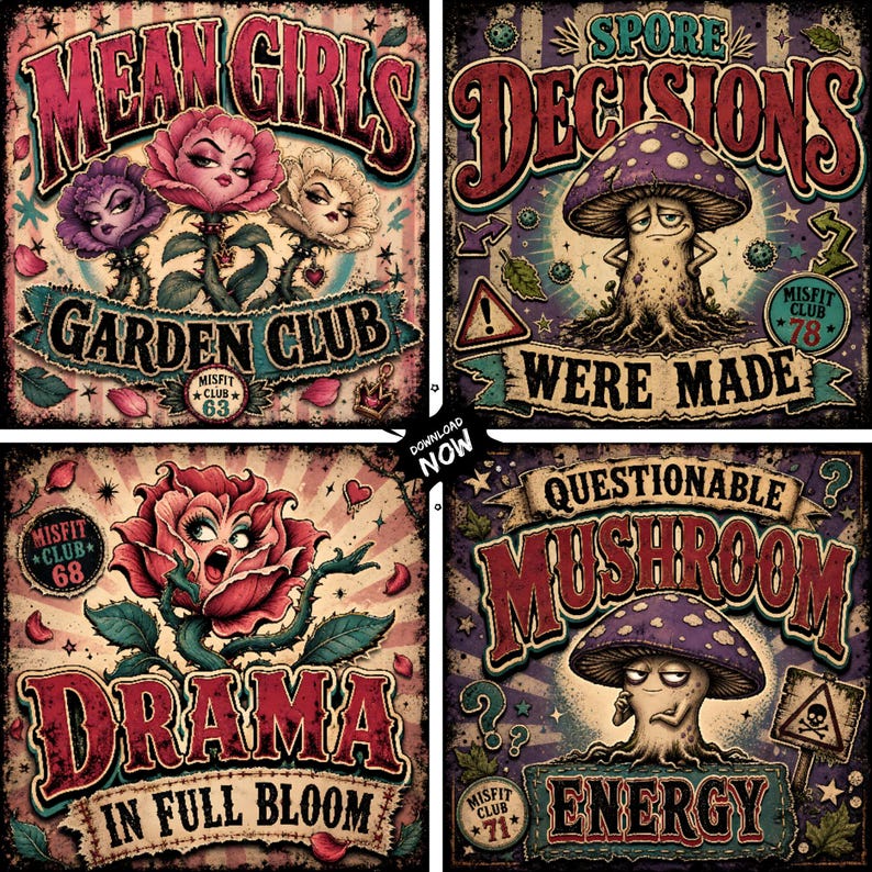 Grunge Alice in Wonderland PNG Bundle, Dark Wonderland Clipart, Junk Journal Ephemera, Scrapbook PNGs, 200 Designs, Gothic Digital Download image 14