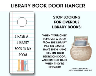 Library Book Door Hanger | Stop Looking For Library Books!