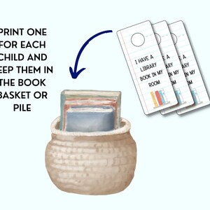 Library Book Door Hanger | Stop Looking for Library Books! - Etsy