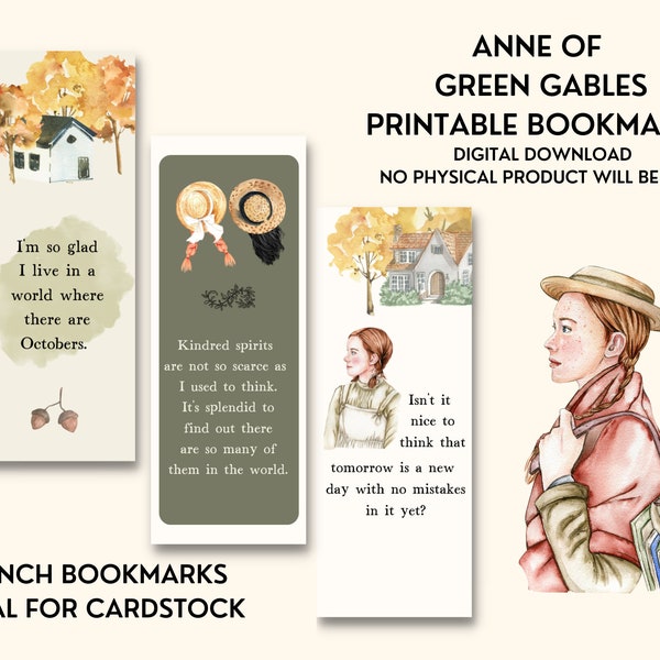 Anne of Green Gables Quotes Printable Bookmarks | Collection 1