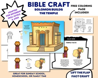 Solomon Builds the Temple | Bible Story Craft | Lift the Flap Activity