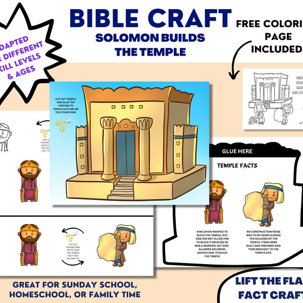 Solomon Builds the Temple | Bible Story Craft | Lift the Flap Activity