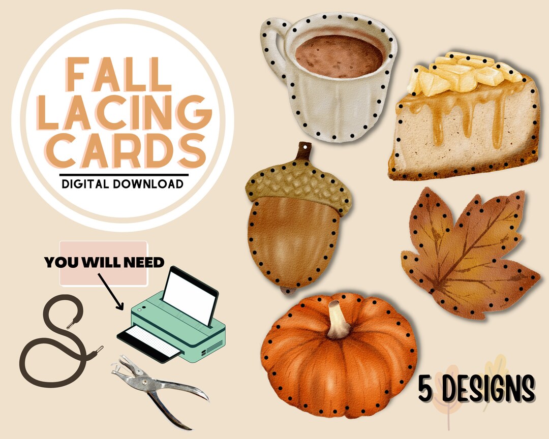 Autumn Lacing Cards Printable Digital Download - Etsy