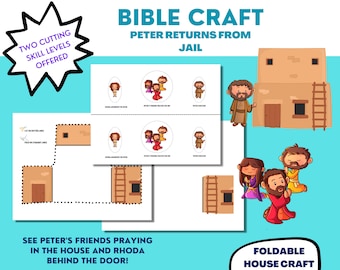 Peter Returns from Jail Bible Craft | Rhoda Opens the Door!