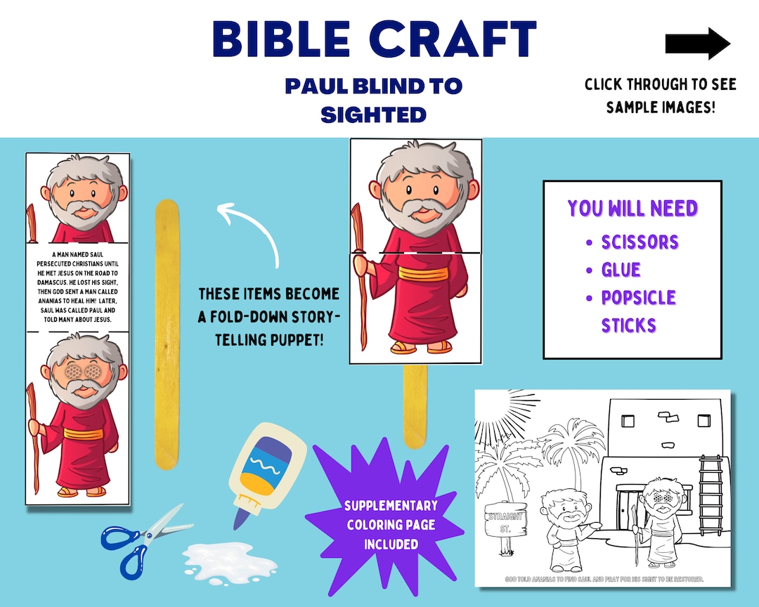 Paul Blind to Sighted Craft Paul Damascus Road Craft Paul and Ananias