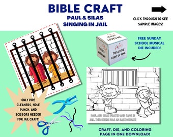 Paul & Silas Bible Story Craft | Sunday School Pipe Cleaner Craft With Extras!