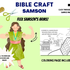 Samson Bible Craft | Simple Cut and Attach Craft With Coloring Page