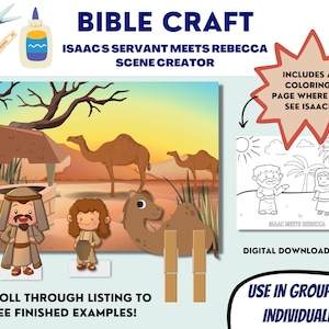 Isaac and Rebecca Bible Story Craft | Servant Meets Rebecca Scene Creator for Sunday School