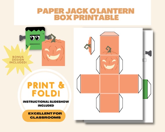 Paper Jack O Lantern Printable Download - Etsy