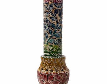 Porta incienso de piedra Jad tallado a mano, soporte floral para incienso, decoración india para meditación.