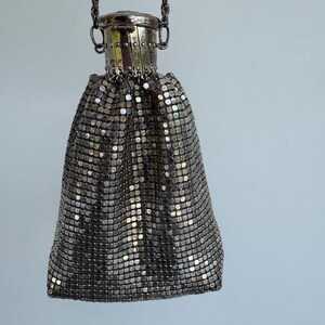 Authentic 1920s Whiting and Davis Mesh Purse, Vintage 100 Year Old Flapper Dance Bag, Antique Gatsby Silver Metal Evening Bag, Antique Gift
