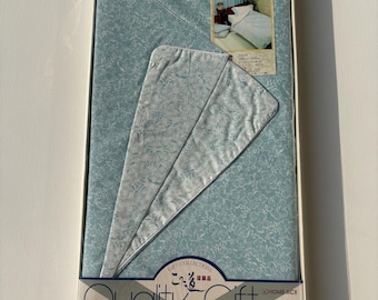 Vintage Japanese Blue Floral Duvet Cover, Soft Cotton Blend Single Bedding