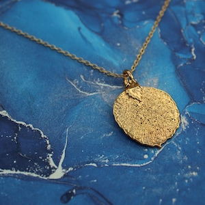 Gold Leaf Pendant Necklace - Unique Gift for Science and Nature Lovers, Gift for Her, Real Leaf Jewellery