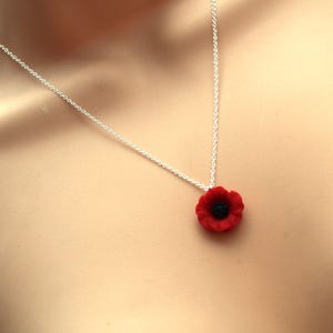 Set di gioielli con papavero rosso - Gioielli commemorativi, ciondolo a forma di fiore, orecchini a forma di fiore, collana con ciondolo a forma di fiore rosso, collana per il giorno del papavero, gioielli di guerra
