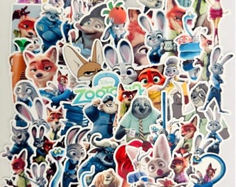 Set de 50 pegatinas impermeables de Zootopia